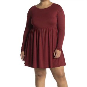 BAEA Los Angeles Burgundy Babydoll Knit Dress NWT Nordstrom Size XL